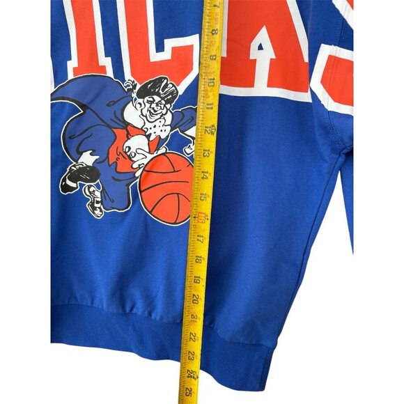 Mitchell & Ness Womens Knicks Hardwood Classics Blue Crewneck Sweatshirt NBA Gra - Picture 7 of 7